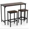 Барний стіл та 2 барні стільці Costway Hoobro в стилі Loft