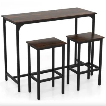 Барний стіл та 2 барні стільці Costway Hoobro в стилі Loft