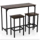 Барний стіл та 2 барні стільці Costway Hoobro в стилі Loft