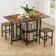 Image 1 for Комплект меблів Costway Design розкладний стіл з стільцями в стилі Loft