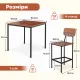 Image 11 for Обеденный барный комплект Costway Karen стол и 4 стула лофт коричневый