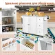 Image 5 for Кухонный остров Costway Rolling Island на колесах, белый