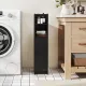 Image 7 for Пенал-шкаф для ванны Costway SlimBath Cabinet напольный с полками и дверцей черный