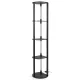 Image 2 for Стелаж-торшер Costway Lumina Curve Rota з LED підсвіткою кутовий на 4 полиці лофт, чорний