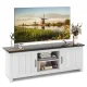 Image 1 for Тумба под телевизор Costway Farmhouse TV Console 65 с дверцами и открытыми полками белая