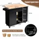 Image 6 for Кухонный остров Costway Multi-Storage Kitchen на колесиках, черный