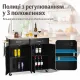 Image 8 for Кухонный остров Costway Chef Kitchen 2D на двойной колесах с деревянной столешницей черный