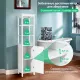 Image 7 for Шкаф-пенал для ванной Costway Freestanding Bath 160см с полками и дверцей белый