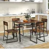 Комплект мебели Costway Merax обеденный стол со стульями в стиле Loft коричневый