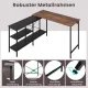 Image 6 for Угловой компьютерный стол Costway LoftCorner лофт с полками рустик коричневый