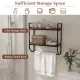 Image 8 for Полка навесная Costway Loft Wall Shelf для ванной с держателем для полотенец лофт коричневый