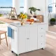 Image 6 for Кухонный остров Costway Rolling Island на колесах, белый
