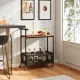 Image 6 for Сервировочный столик-тележка Costway BarCart Roll на колесах 2-ярусный коричневый
