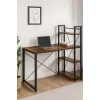 Компьютерный стол Leobert Devoko с боковыми полками в стиле Loft коричневый