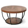 Журнальний столик Costway Leo з металевою основою в стилі Loft