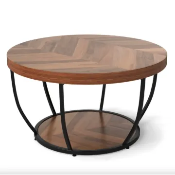 Журнальний столик Costway Leo з металевою основою в стилі Loft