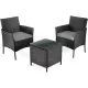 Image 1 for Садові меблі Outtec LUXURY стіл та 2 стільці чорно-графітові