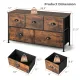 Image 5 for Комод-тумба під ТВ Costway Vintage тканинний на металевому каркасі лофт, коричневий