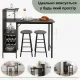 Image 12 for Барный стол со стульями Costway Bistro с держателем винных бокалов коричневый