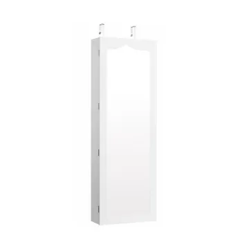 Зеркало подвесной шкаф Costway Pure Beauty для бижутерии белый