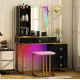Image 2 for Туалетный столик Leobert Vicco трюмо с пуфом + зеркало LED черный
