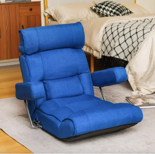 Кресло-диван Costway Mary напольное с подлокотниками синий