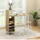 Image 5 for Барный стол со стульями Costway Bistro с держателем винных бокалов натуральный