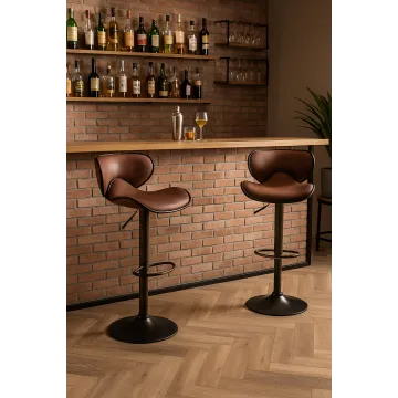 Комплект барних стільців Costway Dan зі спинкою в стилі Loft