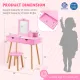 Image 5 for Дитячий туалетний столик Costway Drawers з 2 шухлядами та стільцем рожевий