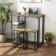 Image 4 for Комплект меблів Costway Brooklyn Counter 3-in-1 барний стіл із полицями та 2 стільцями лофт коричневий