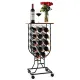 Image 1 for Стеллаж винный Costway Mobile Sommelier на колесиках в форме бокала на 14 бутылок коричневый