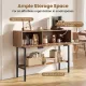 Image 6 for Стол-консоль Costway Stockholm Rattan с полкой в прихожую лофт натуральный