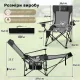 Image 9 for Кресло-шезлонг кемпинговое Costway Camp Recliner 2 в 1 складное с подставкой для ног серый