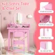 Image 5 for Детский туалетный столик Costway Princess Glow со стулом и розовой LED подсветкой.