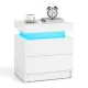 Image 5 for Тумба прикроватная Costway GlowNight с LED подсветкой и 2 ящиками белый