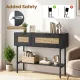 Image 7 for Стол-консоль Costway Stockholm Rattan с полкой в прихожую лофт черный