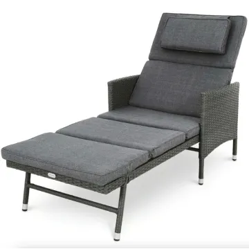 Садовый шезлонг Di Volio Breso из ротанга серый