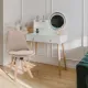 Image 4 for Туалетный столик Jumi Scandi LED + кресло Saida бежевый (кожаные ручки)