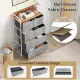 Image 9 for Комод-органайзер тканинний Costway Fabric Tower на металевому каркасі на 5 шухляд лофт сірий