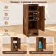 Image 10 for Пенал-шафа для ванни Costway SlimBath Cabinet підлогова з полицями та дверцятами коричневий