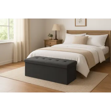 Банкетка-пуф Leobert Kors з місцем зберігання темно-сірий