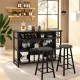 Image 6 for Кухонный остров Costway Industrial Wine Bar в стиле лофт с 4 открытыми полочками