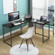 Image 5 for Комп'ютерний стіл Costway Rubin L-подібний в стилі Loft чорний