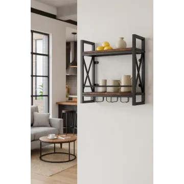 Настінний винний стелаж Costway Lagom у стилі Loft