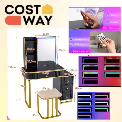 Зеркало из 7 динамических режимов подсветки