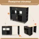 Image 5 for Кухонный остров-трансформер Rubber Costway с выдвижным столом и нишей черный
