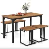 Комплект Costway Decima обідній стіл зі стільцями в стилі Loft натуральний