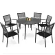 Image 2 for Комплект садових меблів Di Volio Arona 6+1 чорний/сірий