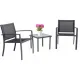 Image 4 for Комплект садовой мебели Chomik GARDEN LINE ORLANDO стол и 2 стулья темно-серый