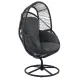 Image 2 for Крісло-кокон садове обертове Di Volio Vico анатомічна подушка, чорний